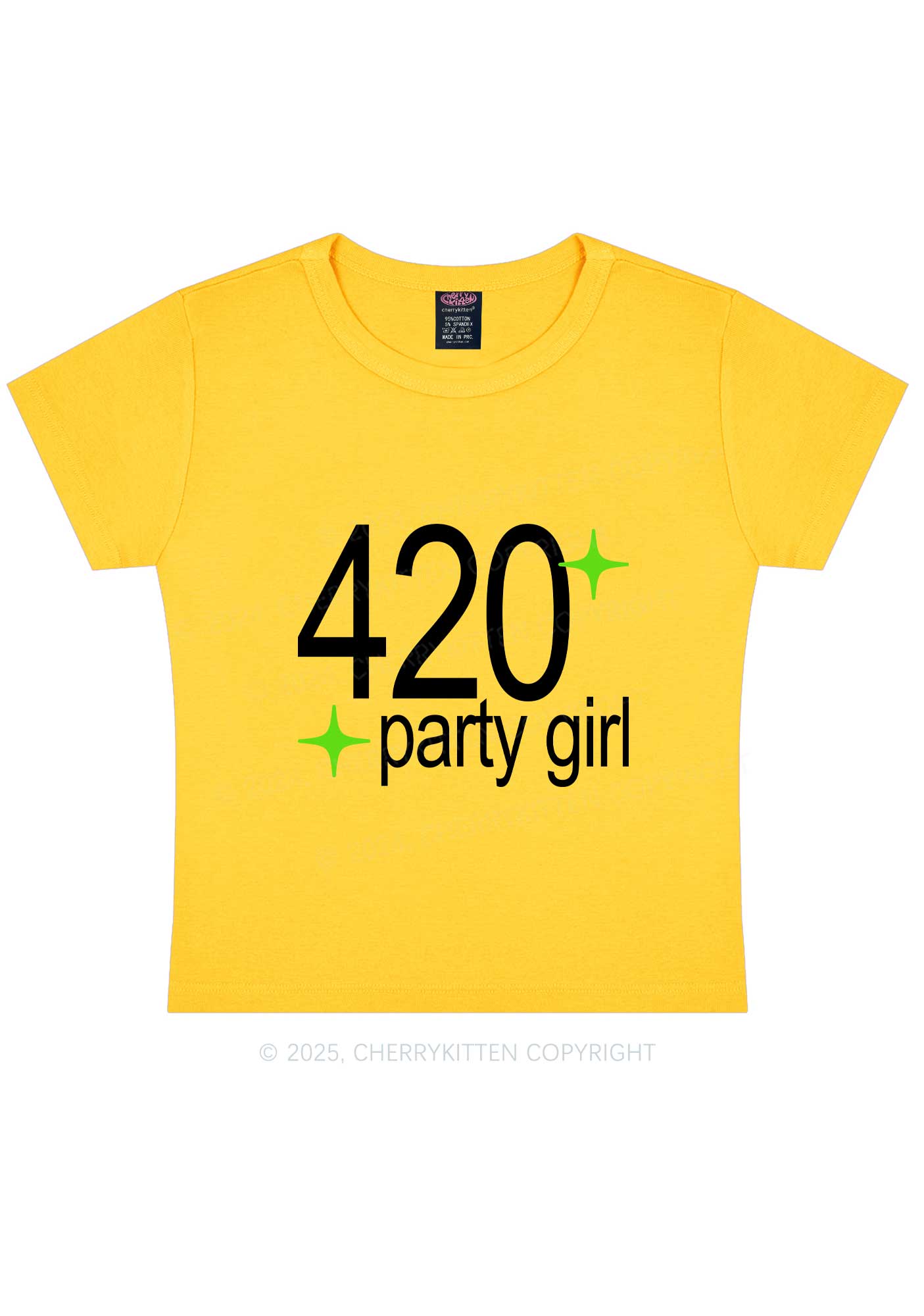 Stoned Party Girl Y2K Baby Tee Cherrykitten