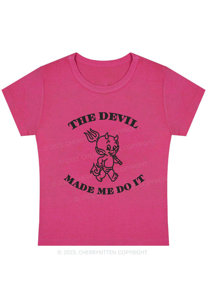 Curvy The Devil Made Me Do It Baby Tee Cherrykitten