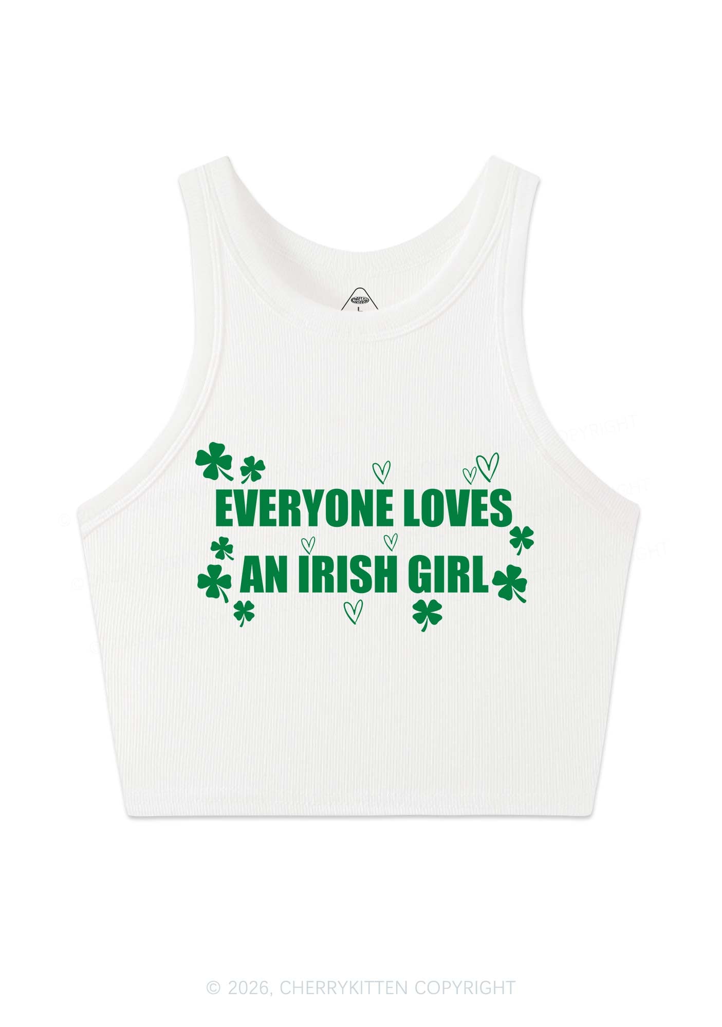 Everyone Loves Irish Girl St Patricks Y2K Crop Tank Top Cherrykitten