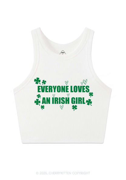 Everyone Loves Irish Girl St Patricks Y2K Crop Tank Top Cherrykitten