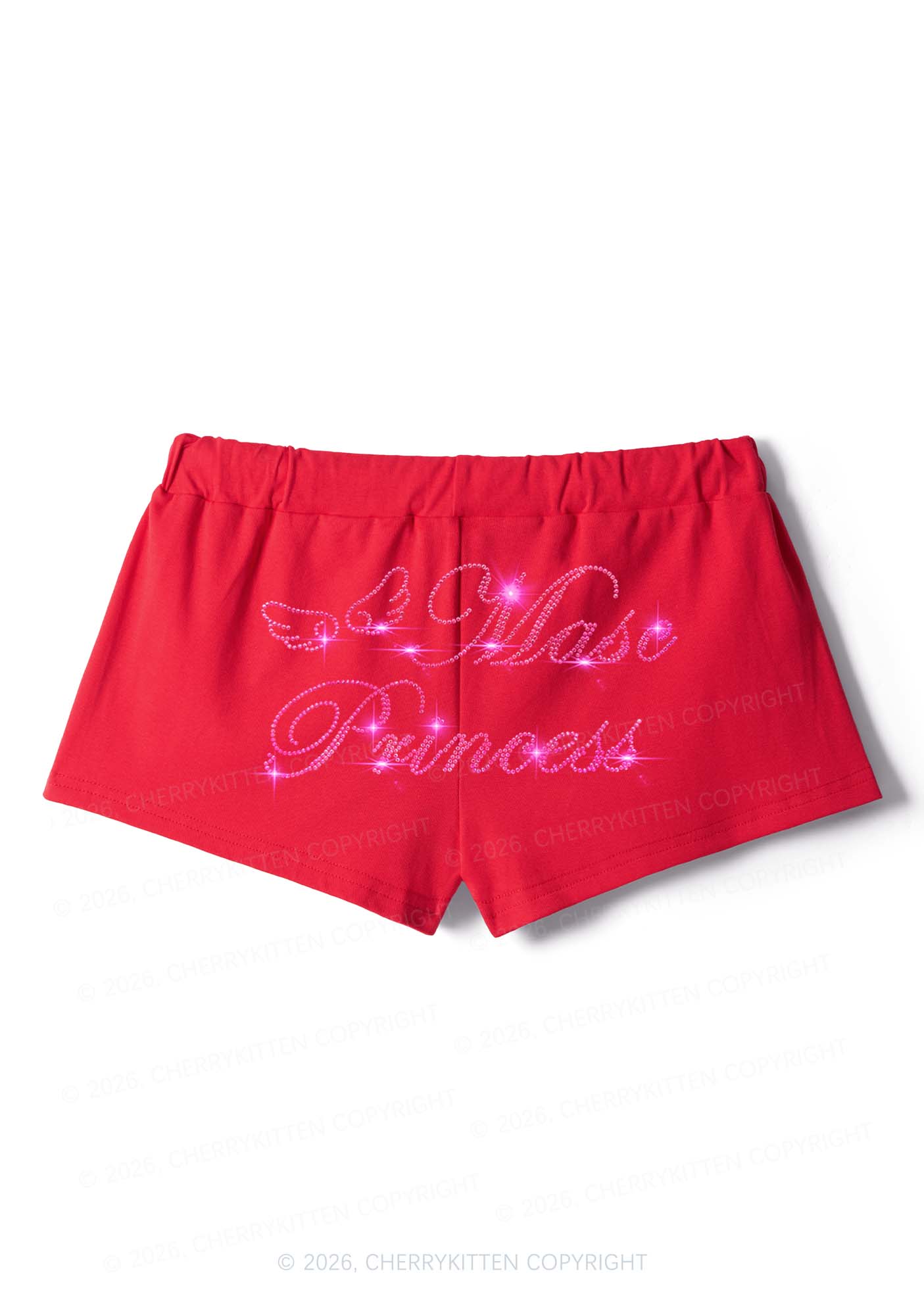 Rhinestone Masc Princess Pride Y2K Drawstring Mini Shorts Cherrykitten