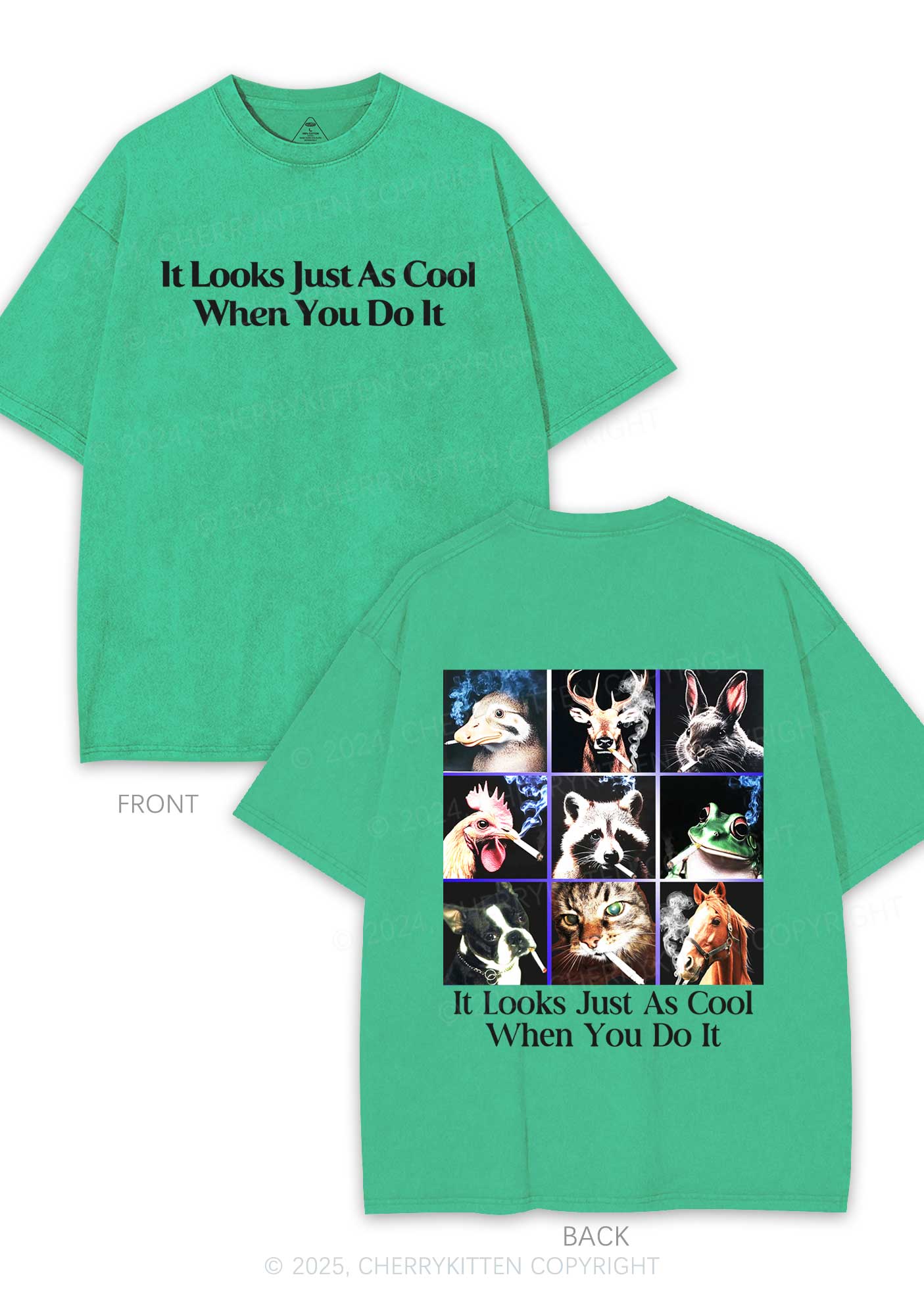 It Looks Just As Cool Y2K Shirts Washed Tee Cherrykitten