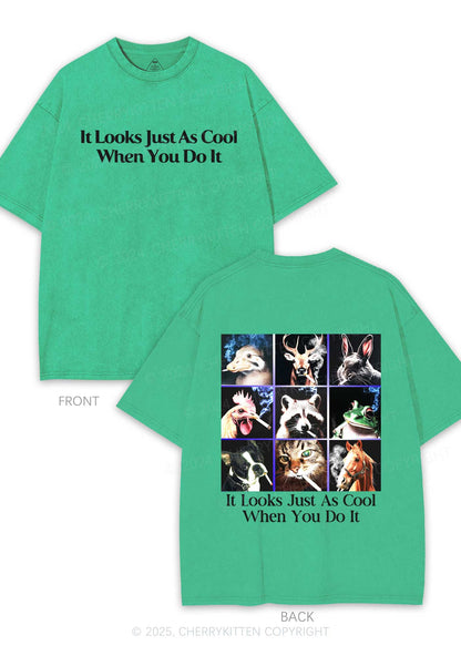 It Looks Just As Cool Y2K Shirts Washed Tee Cherrykitten