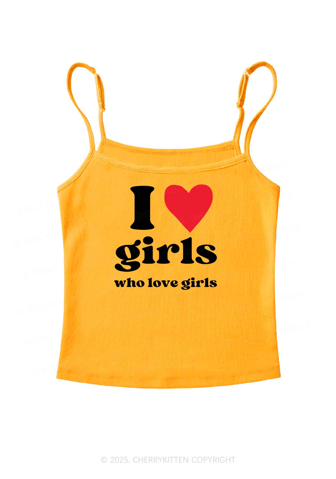 Girls Love Girls Pride Y2K Spaghetti Strap Cami Cherrykitten