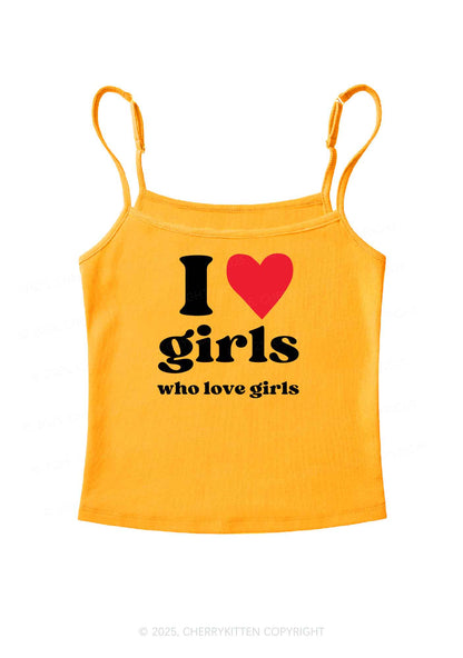 Girls Love Girls Pride Y2K Spaghetti Strap Cami Cherrykitten