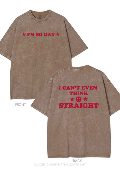Im So Gay Two Sides Pride Y2K Shirts Washed Tee Cherrykitten