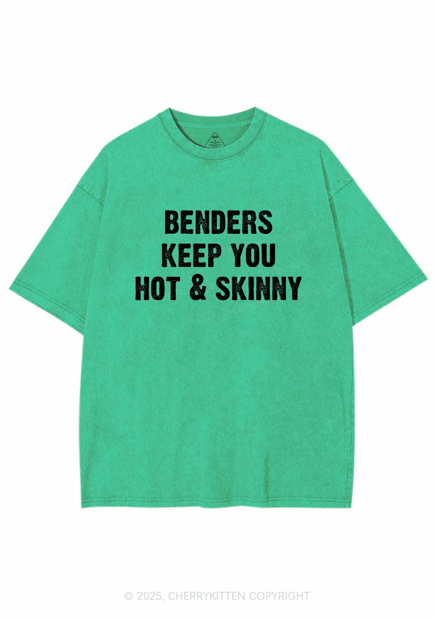 Benders Keep You Hot Skinny Y2K Shirts Washed Tee Cherrykitten