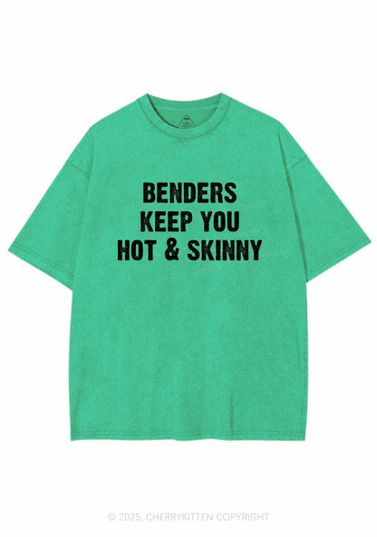 Benders Keep You Hot Skinny Y2K Shirts Washed Tee Cherrykitten
