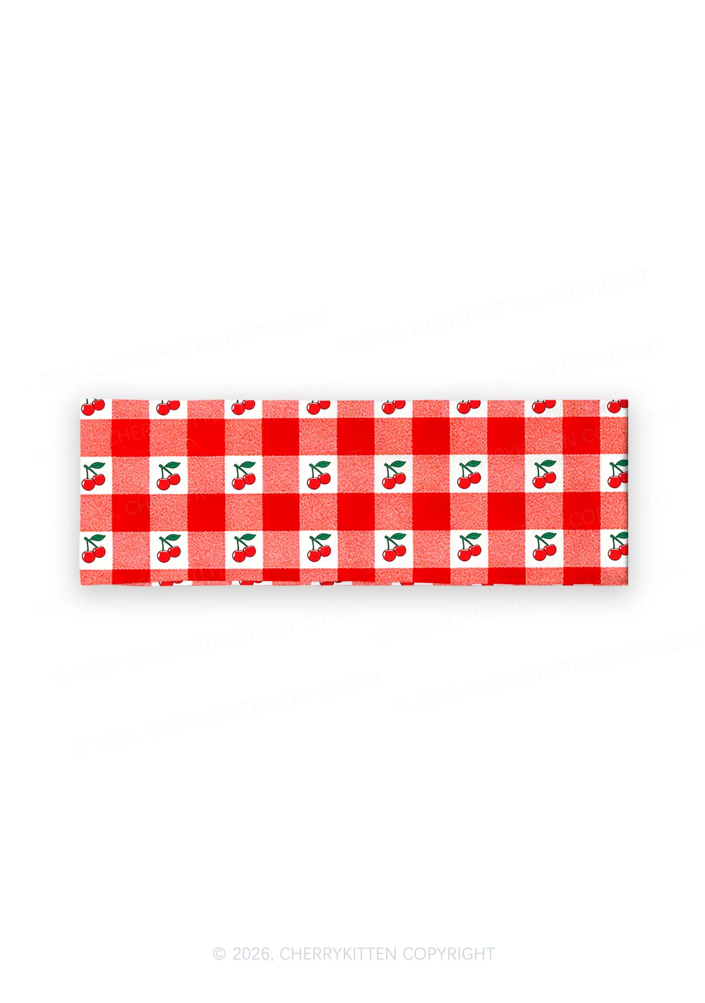 Red Plaid Bite Me Y2K Print Headband Cherrykitten