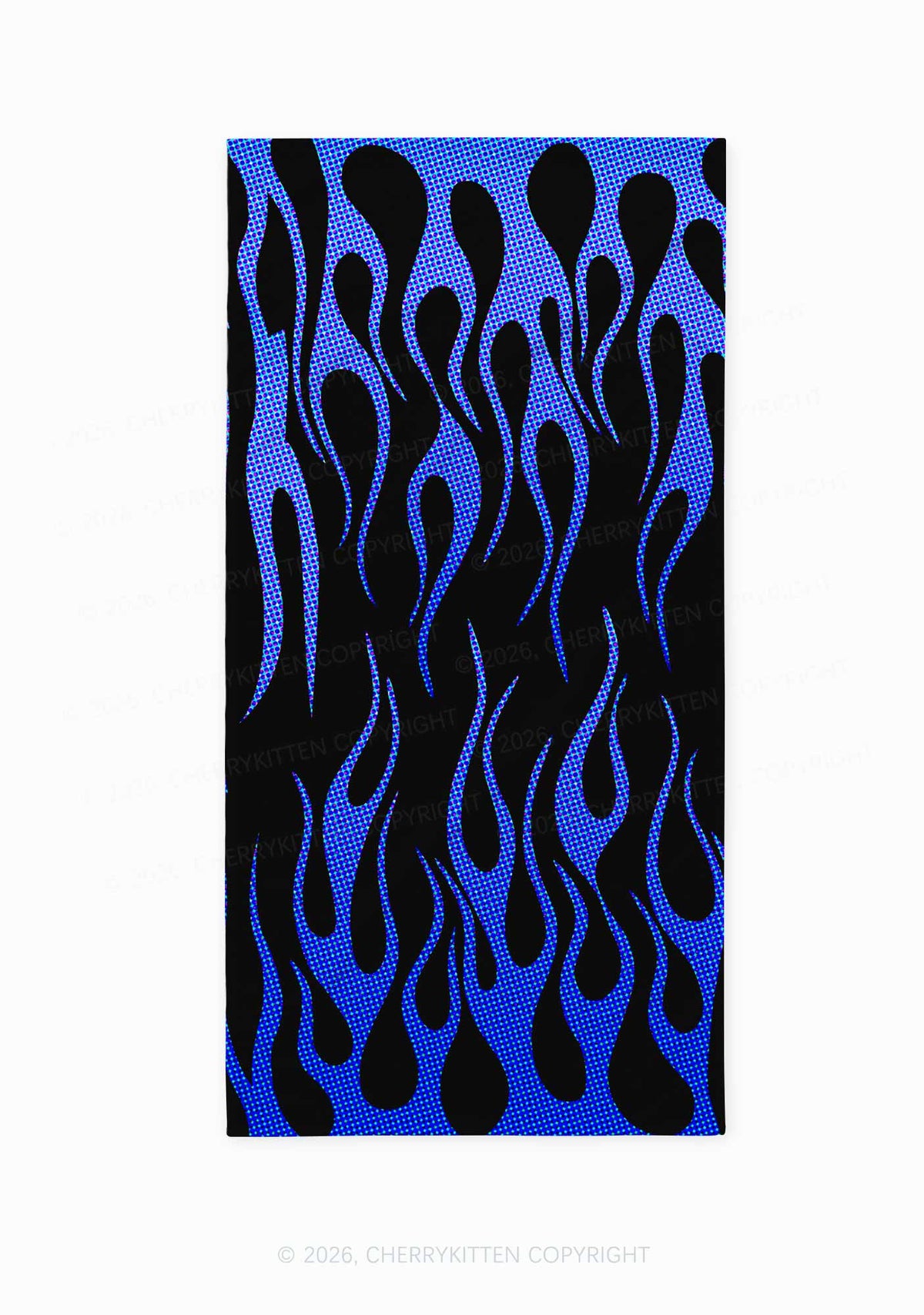 Royal Blue Flame Y2K Beach Towel Cherrykitten