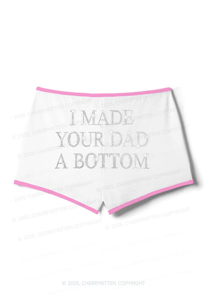Rhinestone Made Your Dad A Bottom Pride Y2K Booty Shorts Cherrykitten