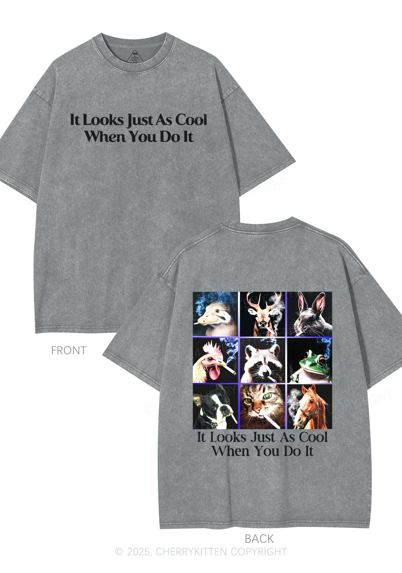 It Looks Just As Cool Y2K Shirts Washed Tee Cherrykitten