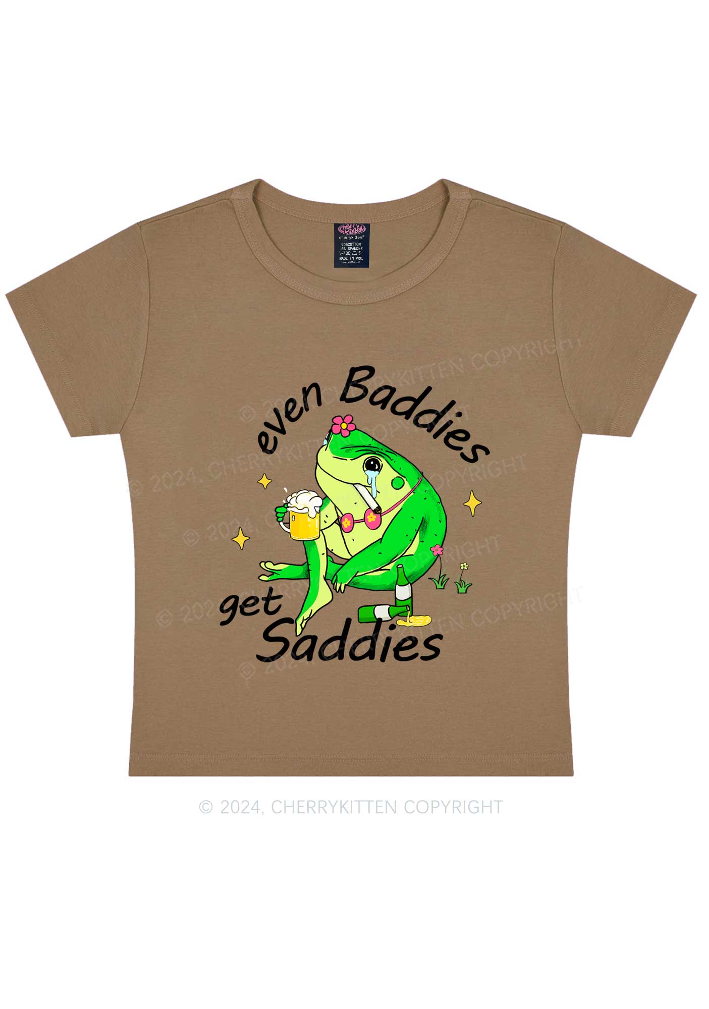 Drunk Frog Y2K Baby Tee Cherrykitten