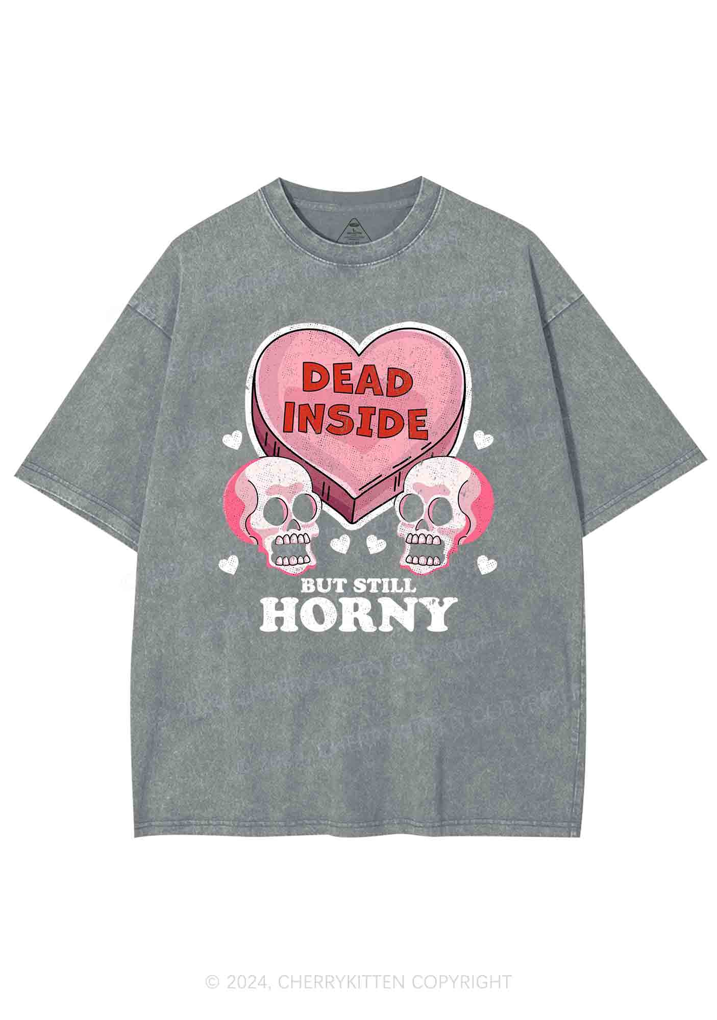 Halloween Dead Inside Y2K Washed Tee Cherrykitten