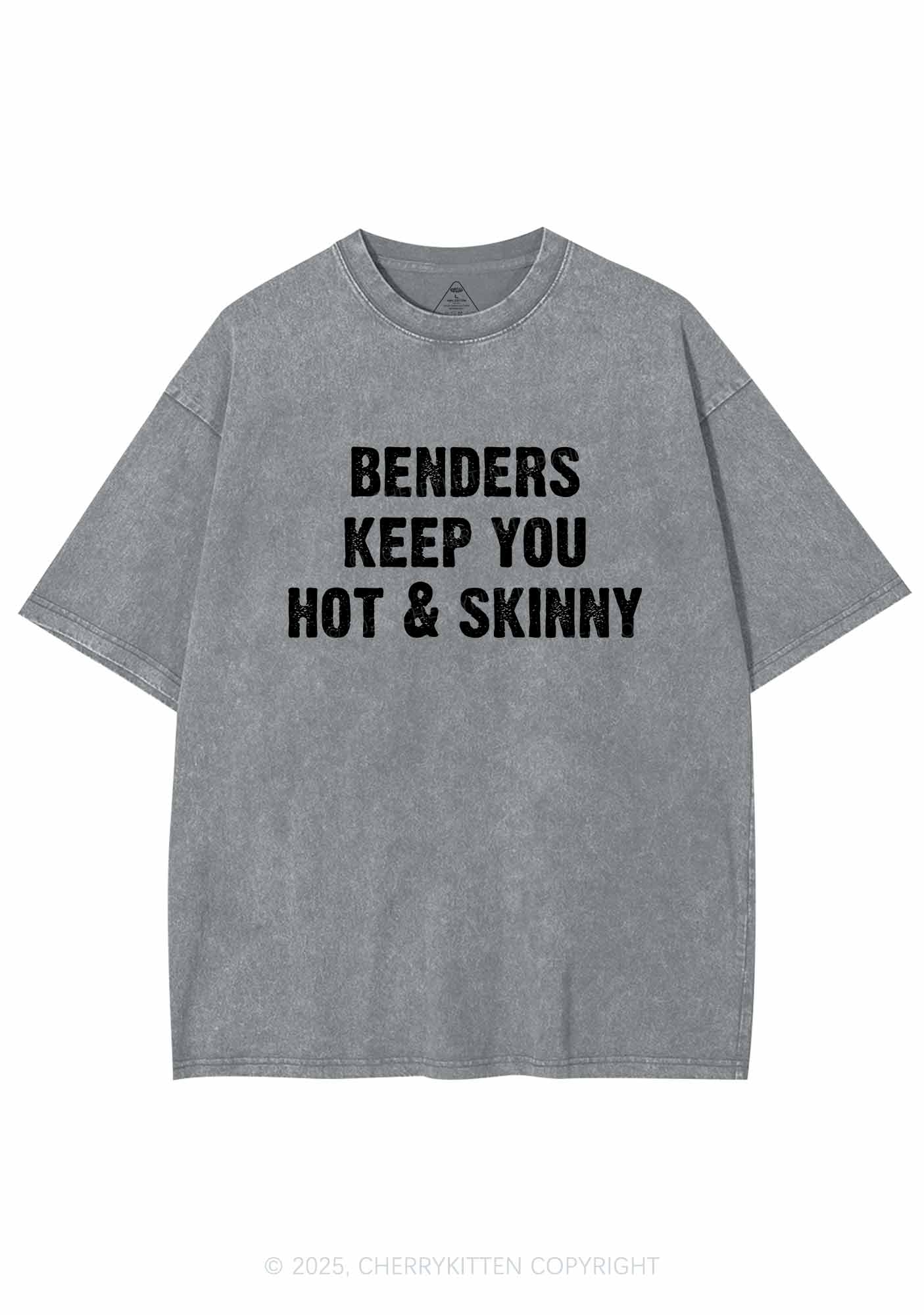 Benders Keep You Hot Skinny Y2K Shirts Washed Tee Cherrykitten