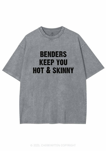 Benders Keep You Hot Skinny Y2K Shirts Washed Tee Cherrykitten