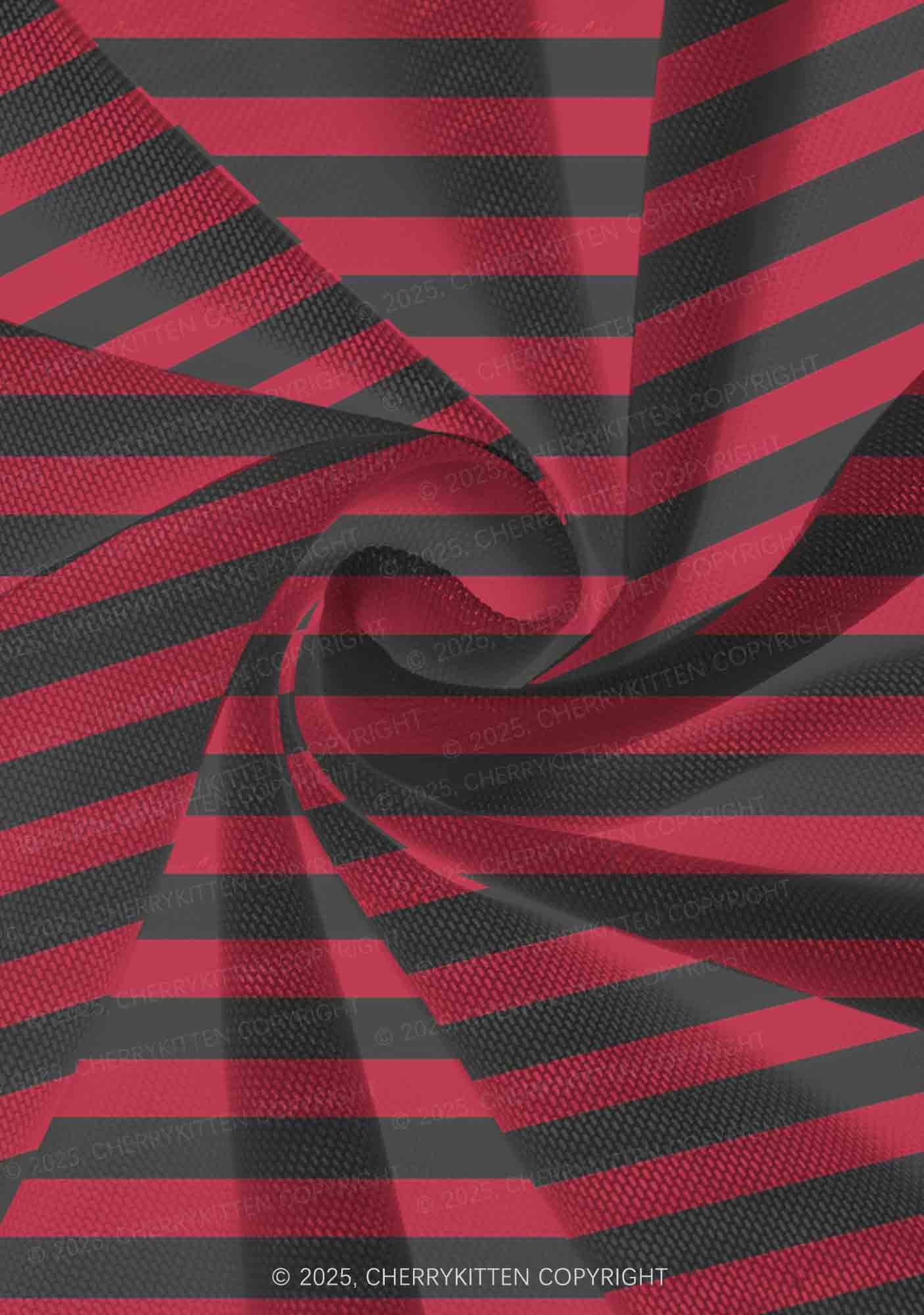 Black And Red Stripe Y2K Print Mini Layered Skirt Cherrykitten