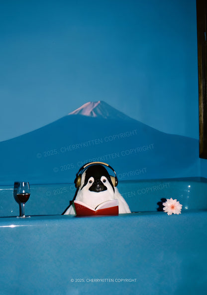 Penguin Reading Book Y2K Print Mini Skirt Cherrykitten