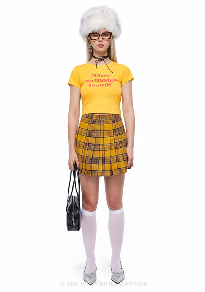 Dubstep Turns Me On Y2K Baby Tee Cherrykitten