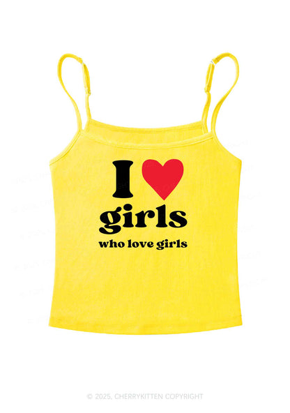 Girls Love Girls Pride Y2K Spaghetti Strap Cami Cherrykitten