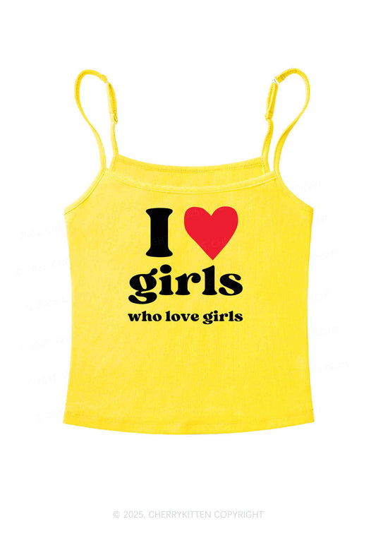 Girls Love Girls Pride Y2K Spaghetti Strap Cami Cherrykitten