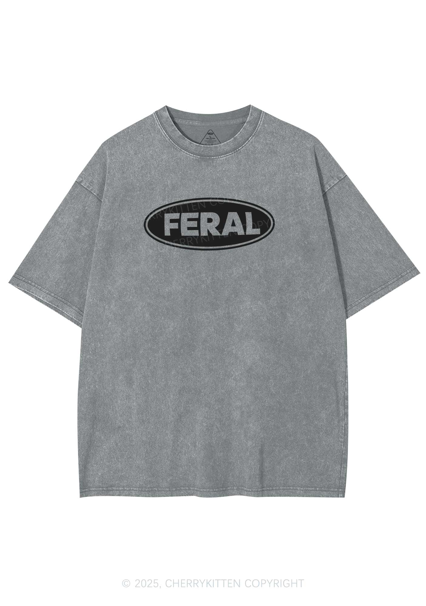 Feral Y2K Shirts Washed Tee Cherrykitten