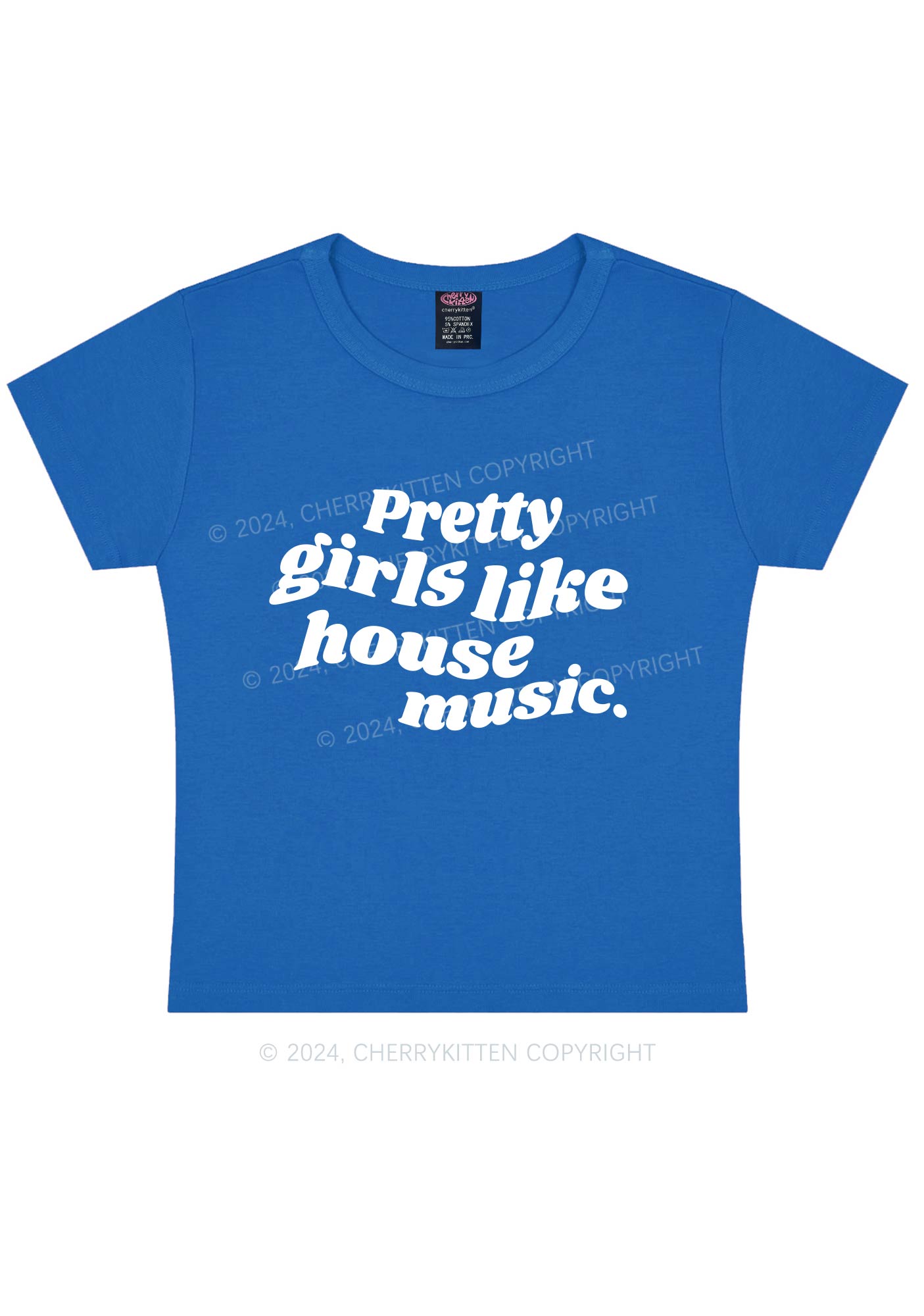 Pretty Girls Like House Music Y2K Baby Tee Cherrykitten