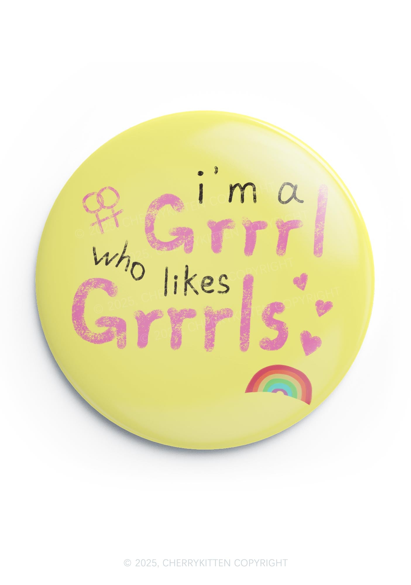 Grrrl Likes Grrrls Pride 1Pc Y2K Pin Badge Cherrykitten
