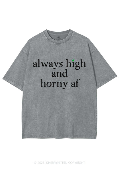 Always High Y2K Shirts Washed Tee Cherrykitten