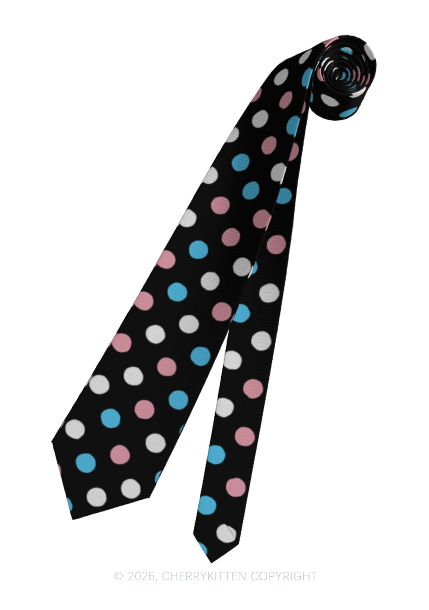 Trans Dots Pride Y2K Necktie Cherrykitten