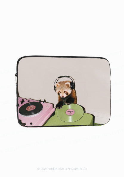 Red Panda DJ Y2K Laptop Sleeve Cherrykitten
