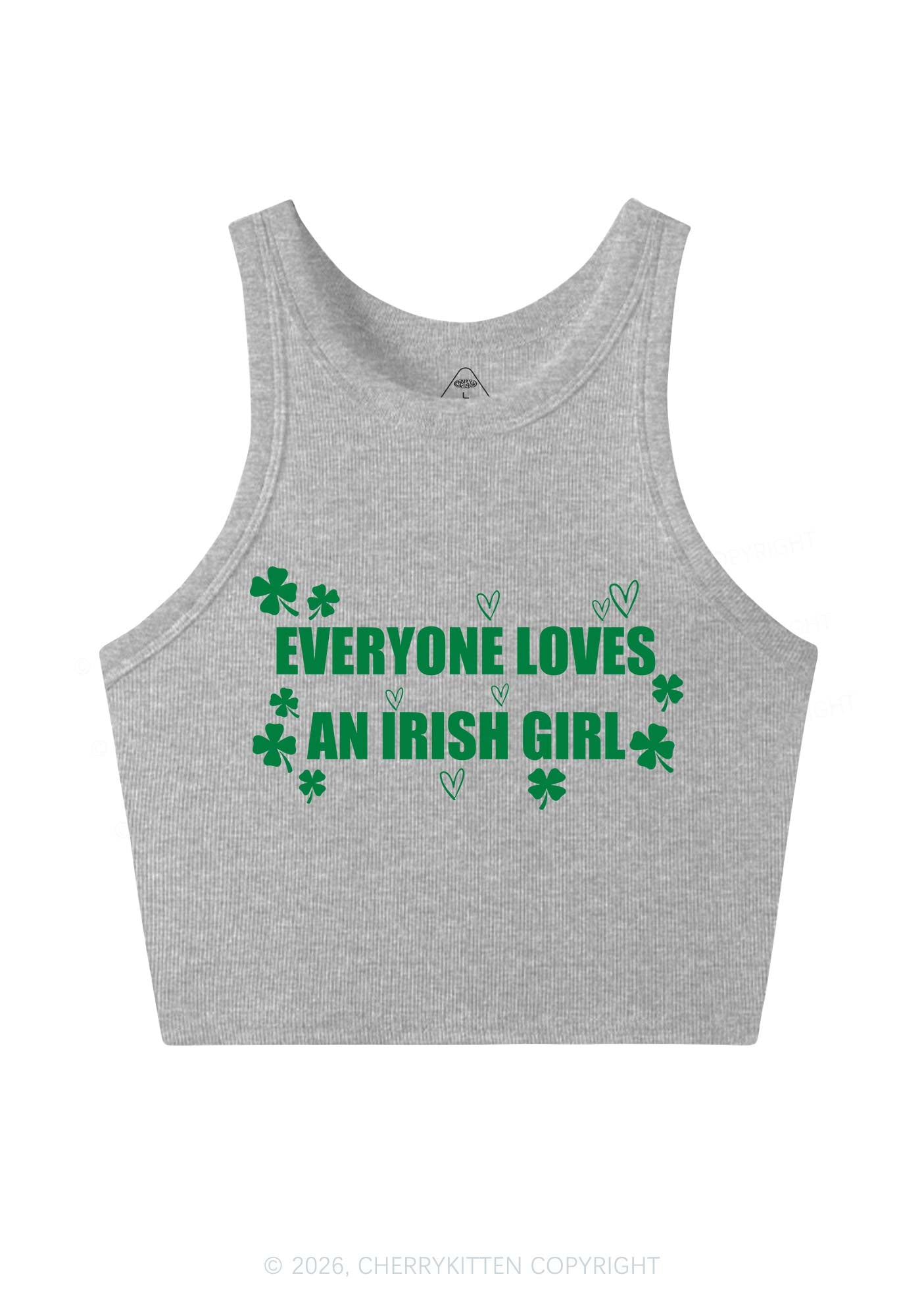 Everyone Loves Irish Girl St Patricks Y2K Crop Tank Top Cherrykitten
