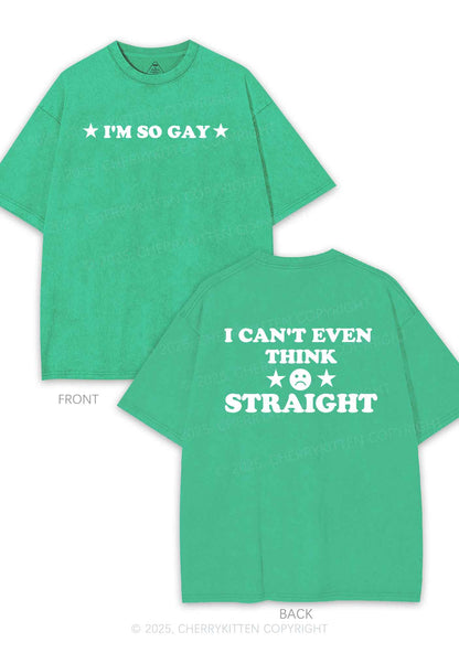 Im So Gay Two Sides Pride Y2K Shirts Washed Tee Cherrykitten