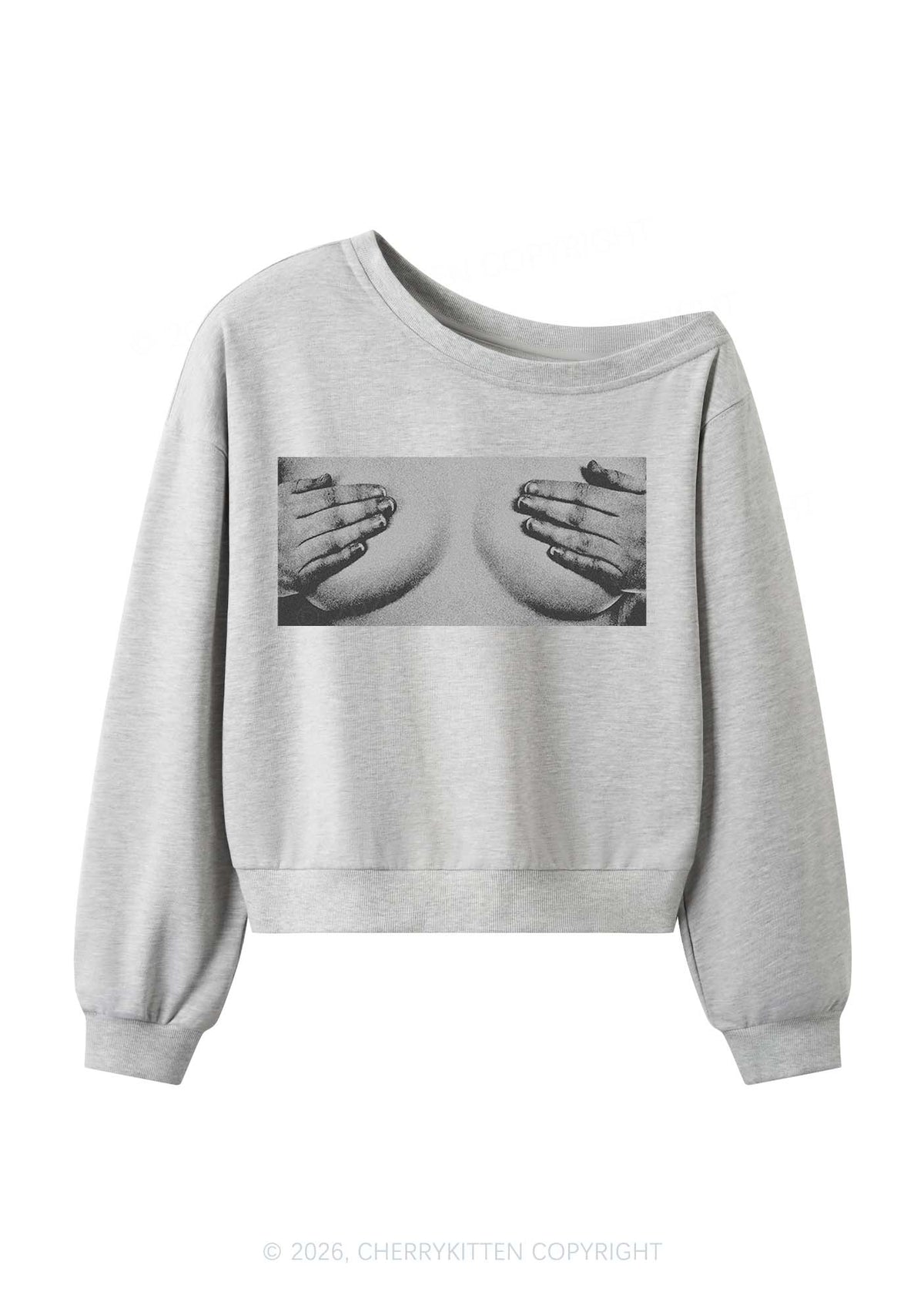 Touch Bxxbs Y2K Off Shoulder Sweatshirts Cherrykitten