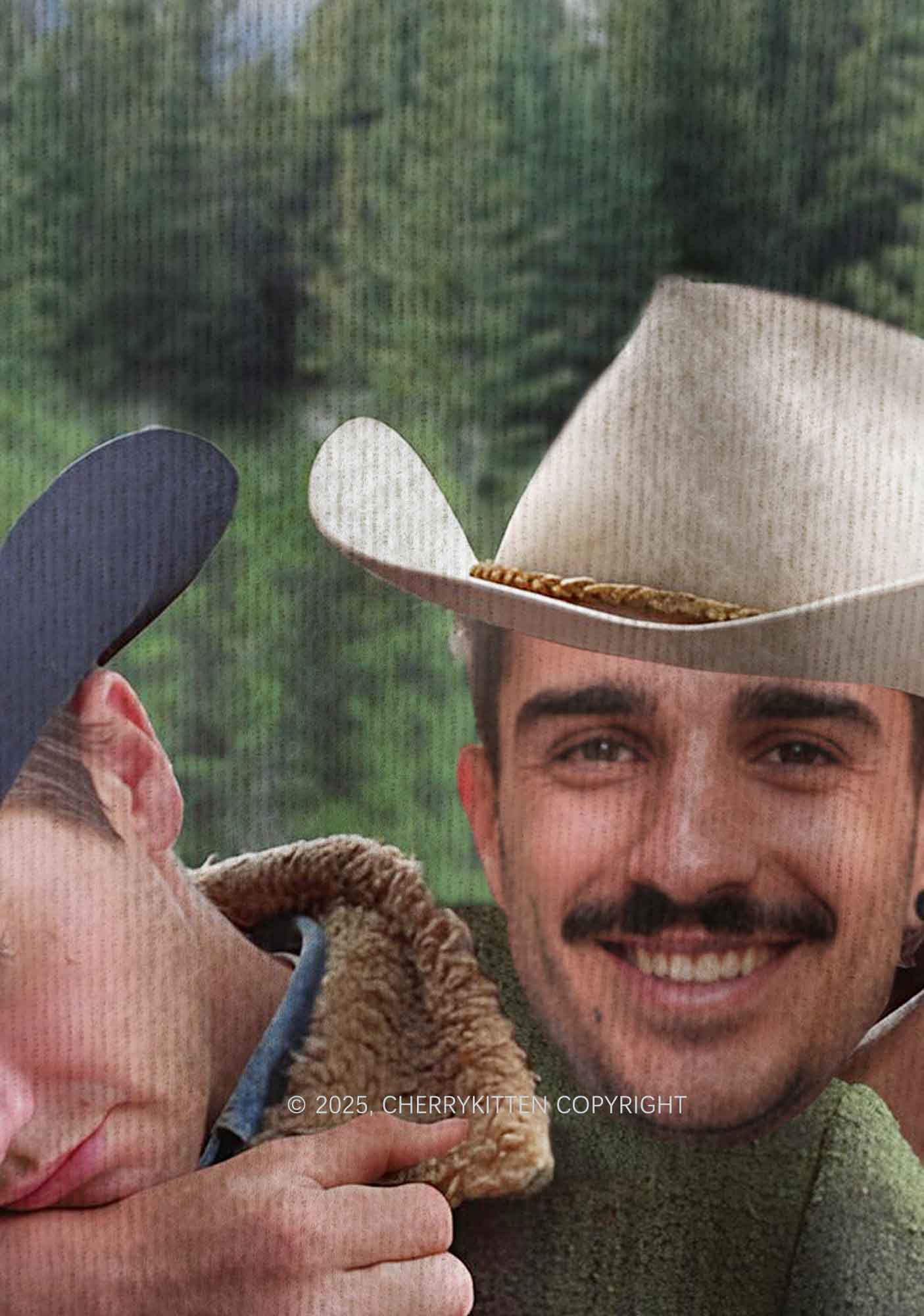 Custom Gay Cowboy Pride Y2K Christmas Knit Sweatshirt Cherrykitten