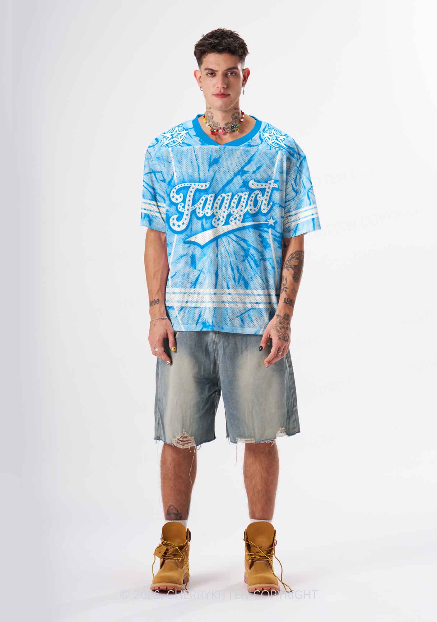 Blue Tie Dye Faggot Pride Y2K Sport Jersey Shirts Cherrykitten