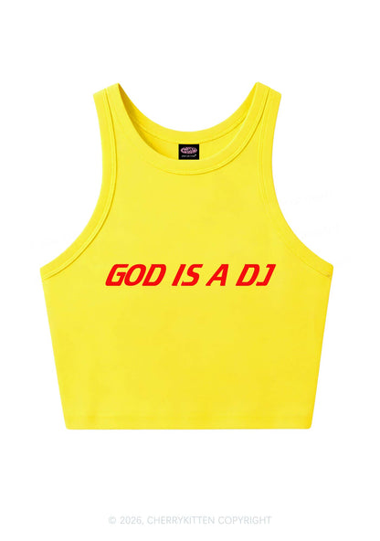 God Is A DJ Y2K Crop Tank Top Cherrykitten