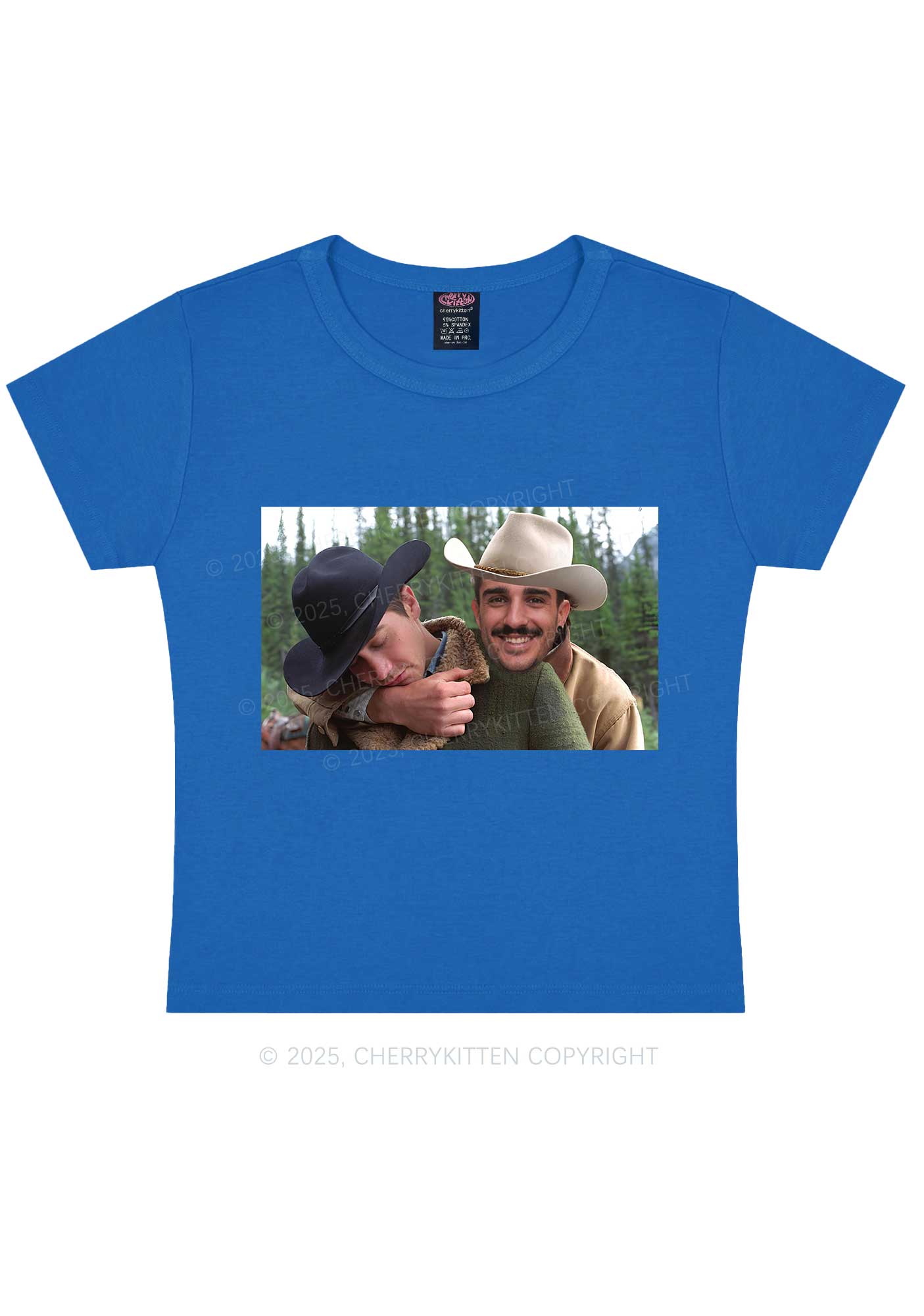 Custom Gay Cowboy Pride Y2K Baby Tee Cherrykitten