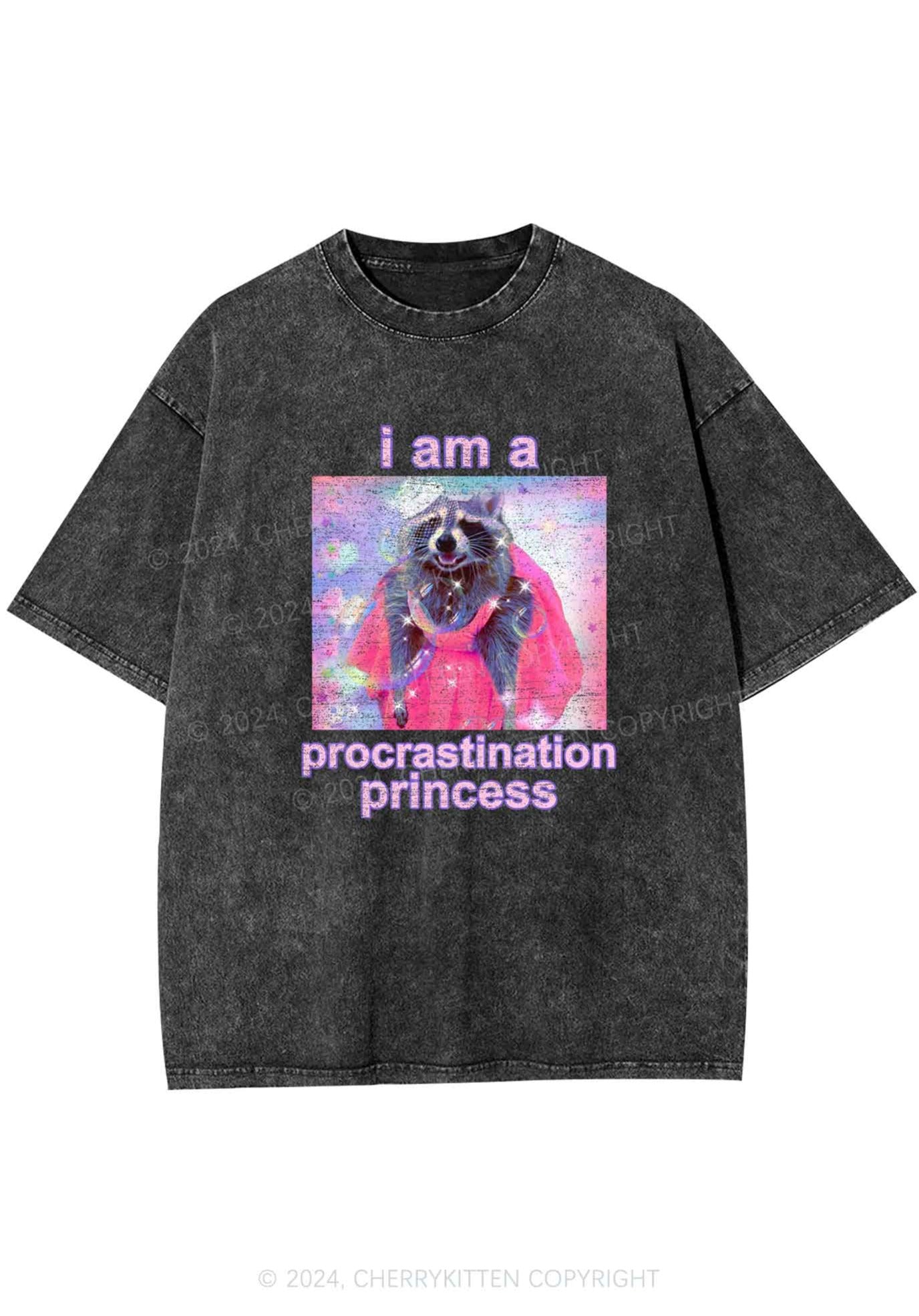 Procrastination Princess Y2K Washed Tee Cherrykitten