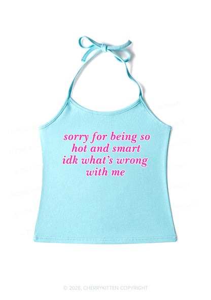 Sorry For Being So Smart Y2K Halter Neck Cami Cherrykitten