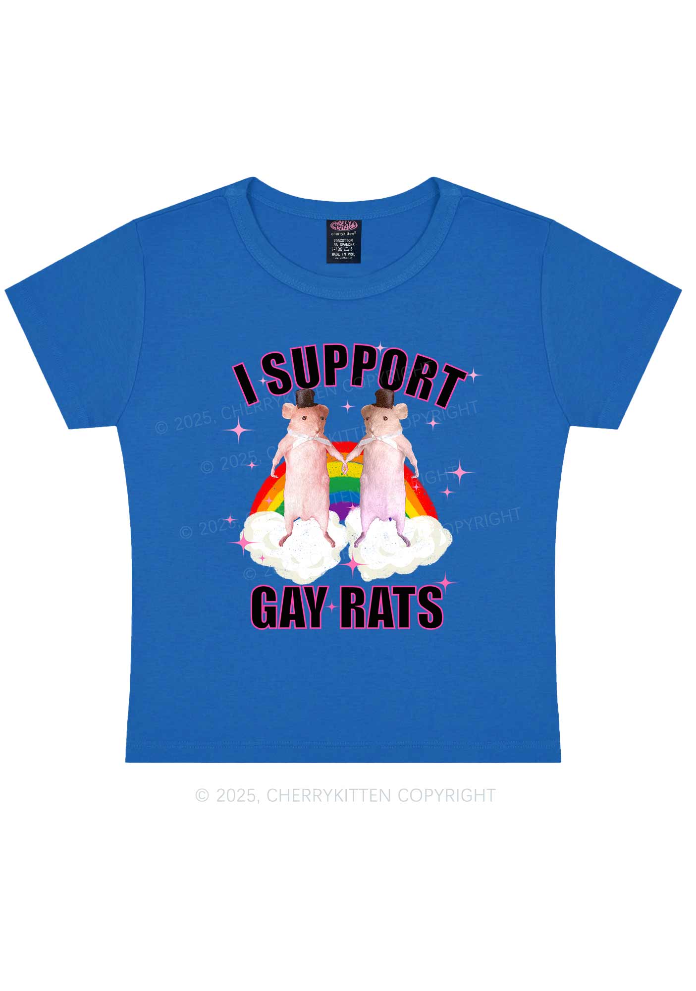 Support Gay Rats Pride Y2K Baby Tee Cherrykitten