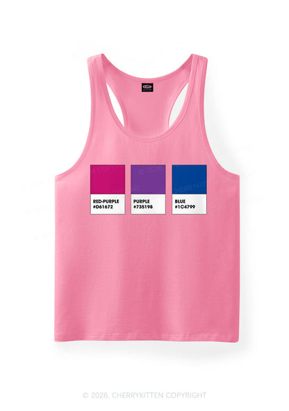 Bisexual Flag Colors Pride Y2K Men Racerback Tank Top Cherrykitten