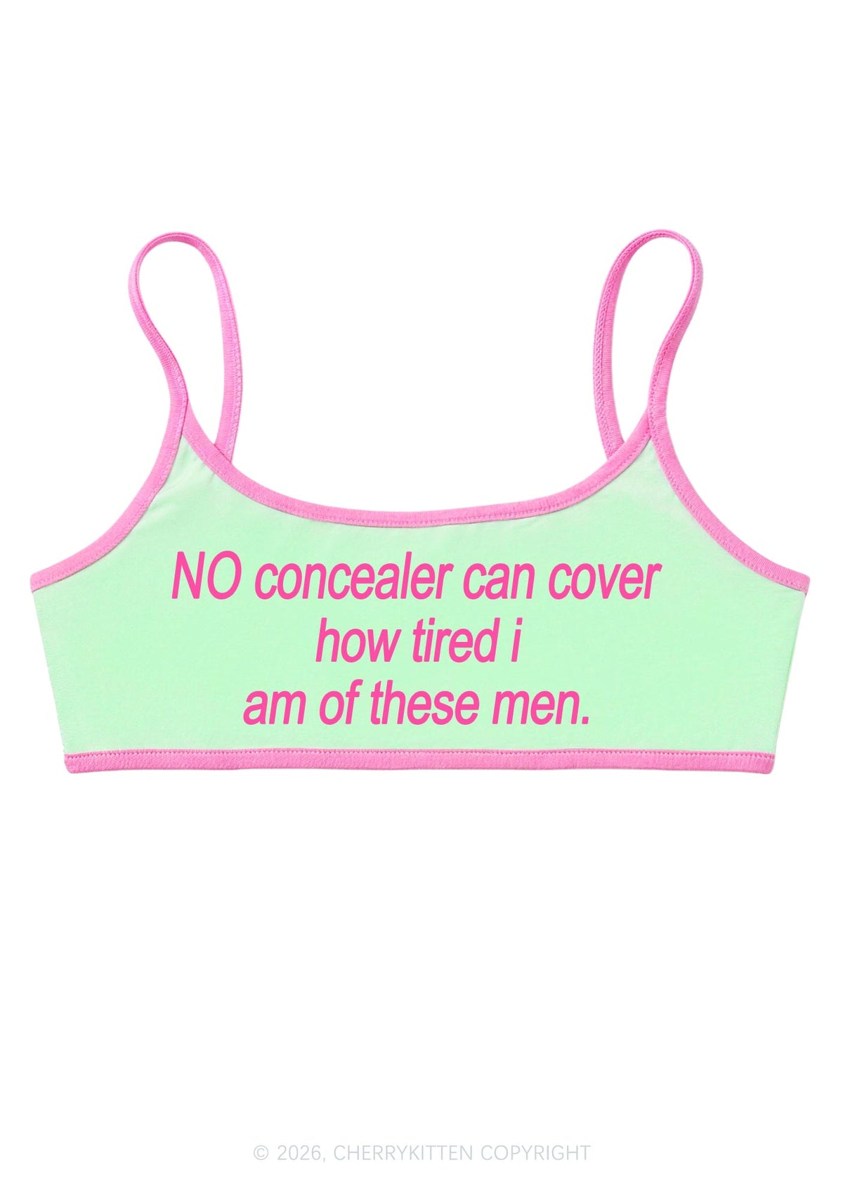 No Concealer Can Cover Men Y2K Super Crop Cami Cherrykitten