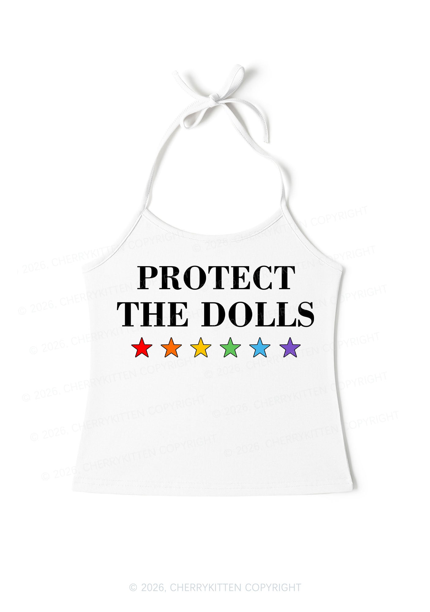 Protect The Dolls Pride Y2K Halter Neck Cami Cherrykitten