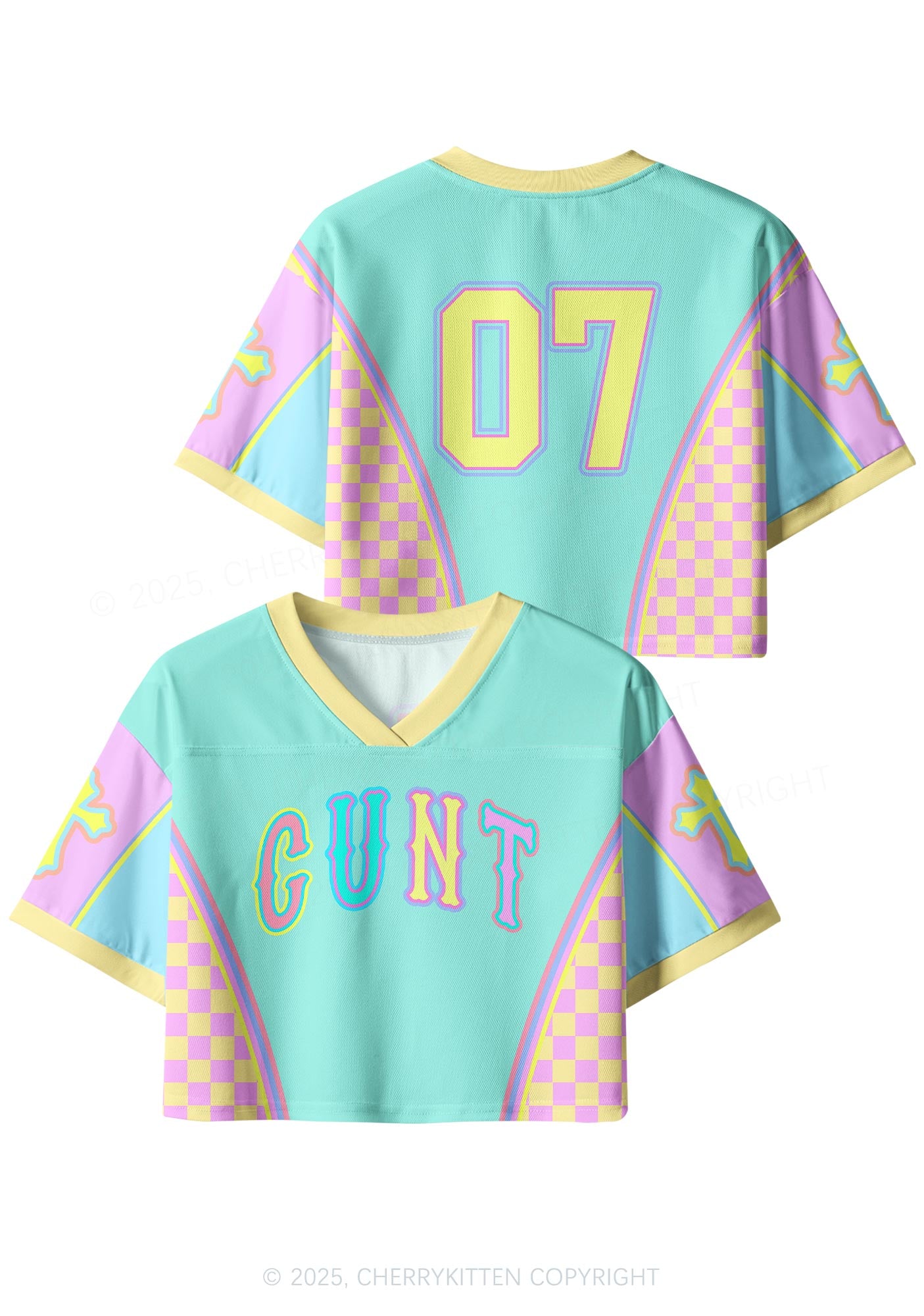 Custom Mint Green Cxxt Y2K Crop Sport Jersey Shirts Cherrykitten