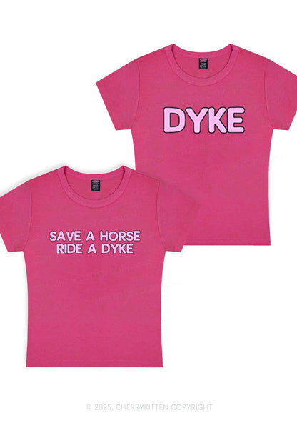 Save Horse Ride Dyke Y2K Valentine's Day Baby Tee Cherrykitten