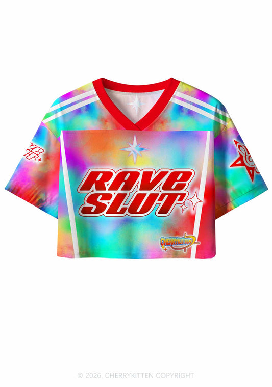 Rave Slxt Tie Dye Y2K Crop Sport Jersey Shirts Cherrykitten
