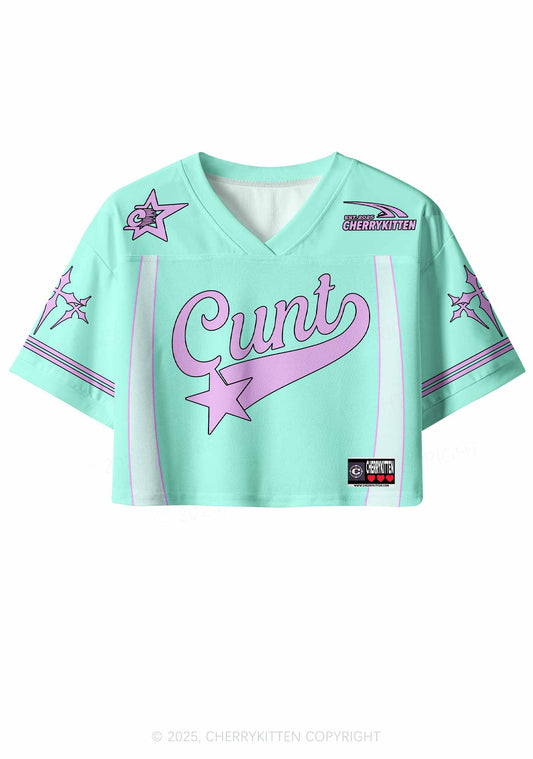 Custom Mint Green Cxxt Star Y2K Crop Sport Jersey Shirts Cherrykitten