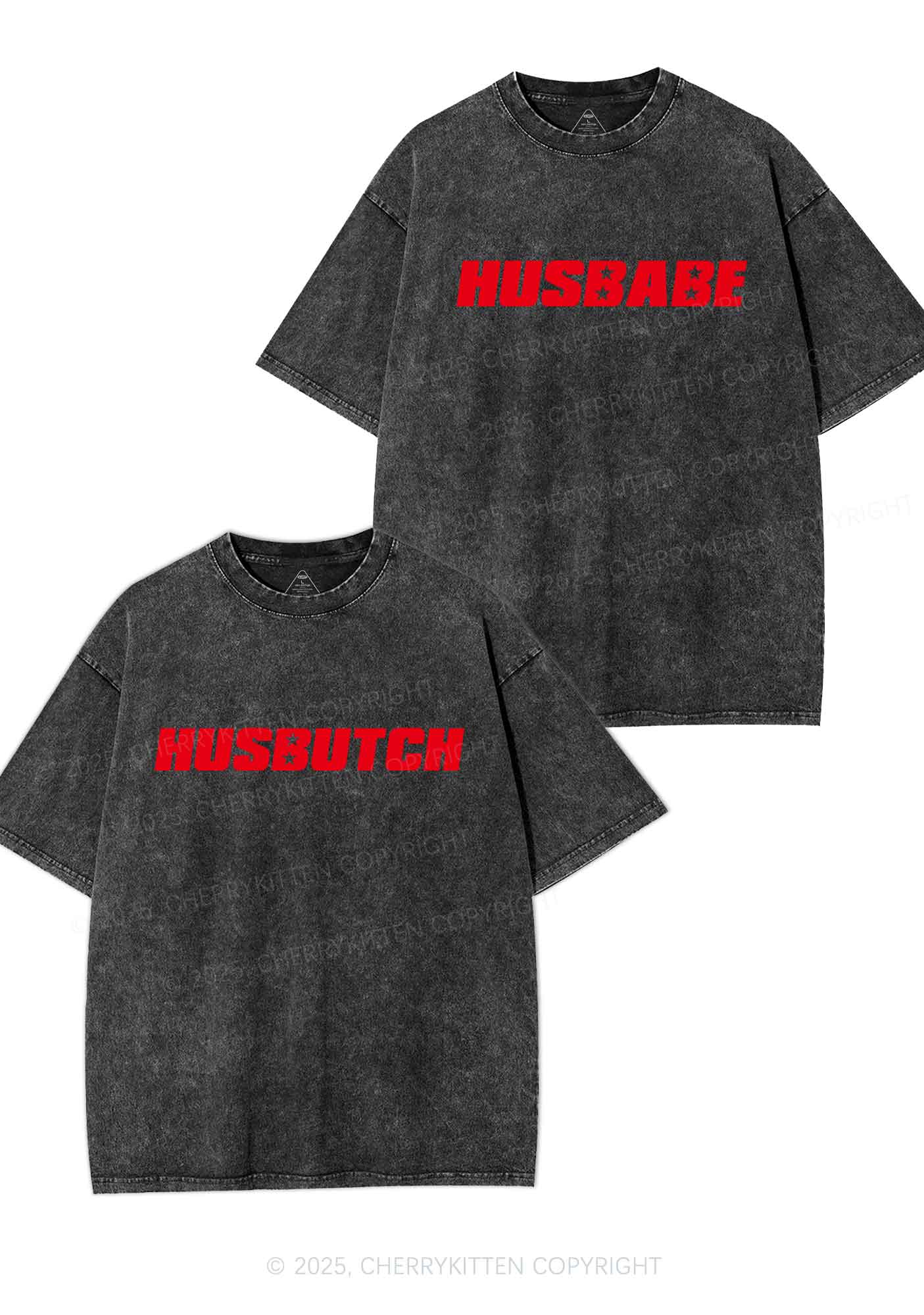 Husbabe Husbutch Y2K Valentine's Day Washed Tee Cherrykitten