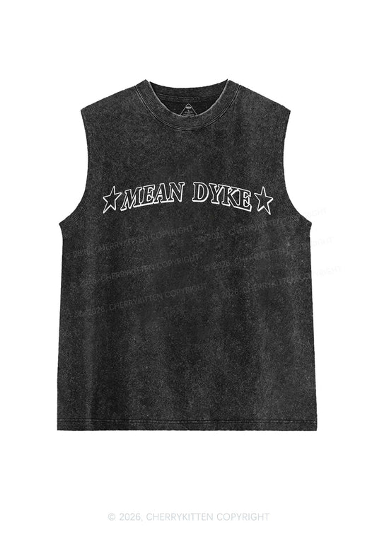 Mean Dyke Pride Y2K Washed Muscle Tank Cherrykitten